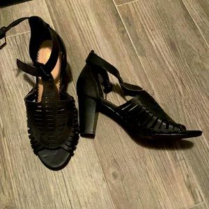 Black open toe heel